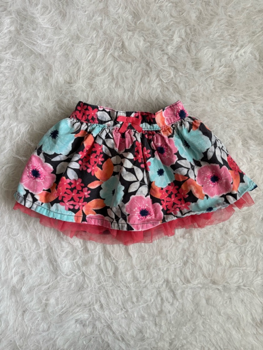 Gymboree Colorful Spring Corduroy Floral Girls Skirt